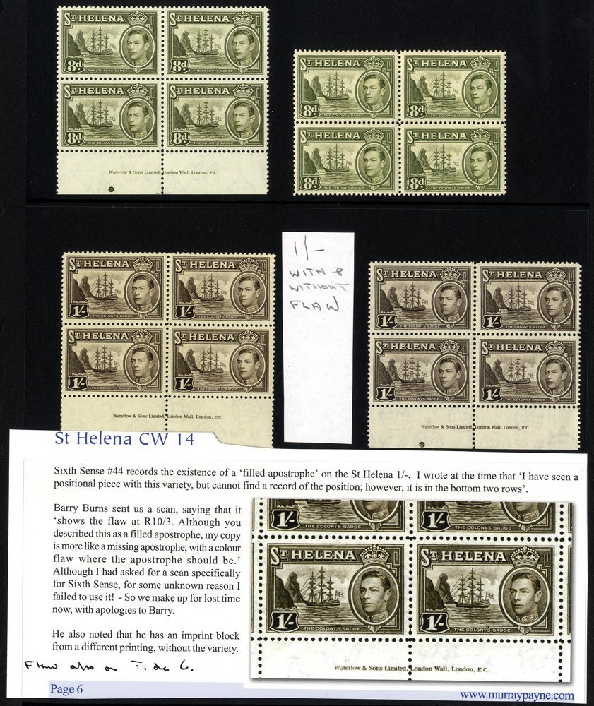 1938-44 Badge Of Colony Set UM, Set In Blocks Of Four Incl. Imprint Blocks, Plate Blocks, 8d Shades, 1s Imprint Blocks W - Other & Unclassified