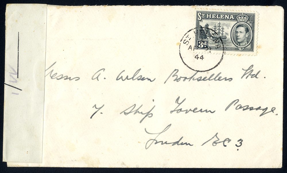 1944 April 21st 3d Badge Of Colony Tied By A St. Helena C.d.s To Cover Addressed To A. Wilson Of London, Left Side Bears - Sonstige & Ohne Zuordnung