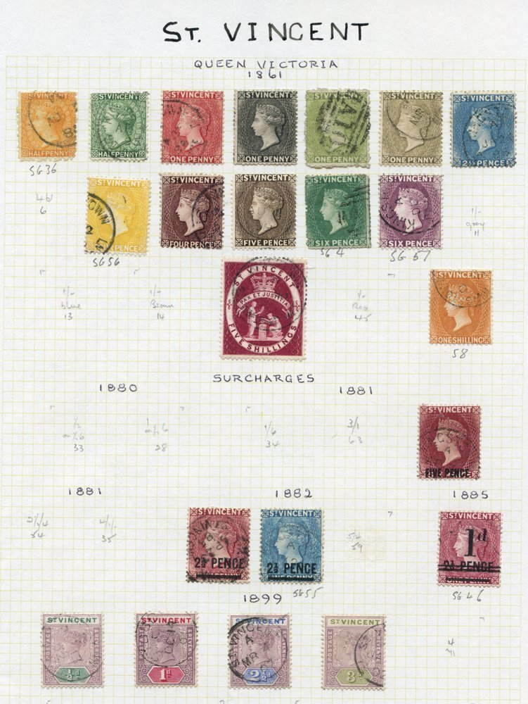 1862-1958 VFU Collection On Leaves Incl. 1862 6d Deep Green, 1890-93 6d Dull Purple, 1s Orange, 1902 To 3d, 2s & 5s (fad - Other & Unclassified