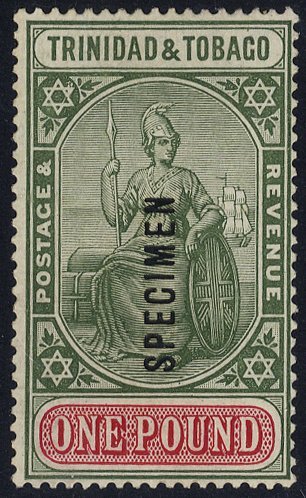 1921-22 £1 Green & Carmine, Fine, Optd SPECIMEN, SG.215s. (1) - Altri & Non Classificati