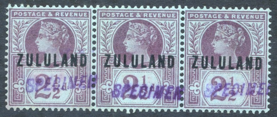 1888 2½d Strip Of Three Hand Stamped 'SPECIMEN' In Violet. No Gum, SG.4s. - Autres & Non Classés