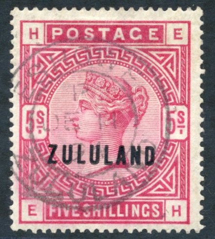 1892 5s Rose, Central Eshowe DE.11.94 Cancel, SG.11. - Sonstige & Ohne Zuordnung