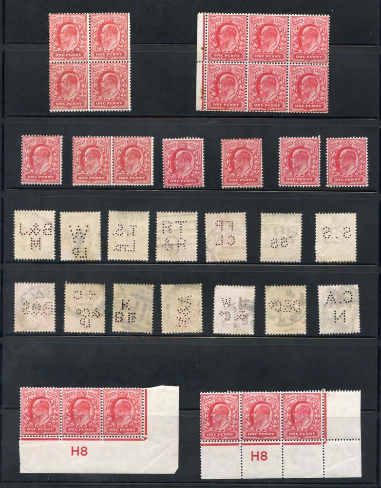 1902-70 STUDY OF THE 1d VALUE M Or UM Incl. KEVII Control Stamps (2), Singles (19), KGV Downey 1d Control Singles (7), 1 - Other & Unclassified
