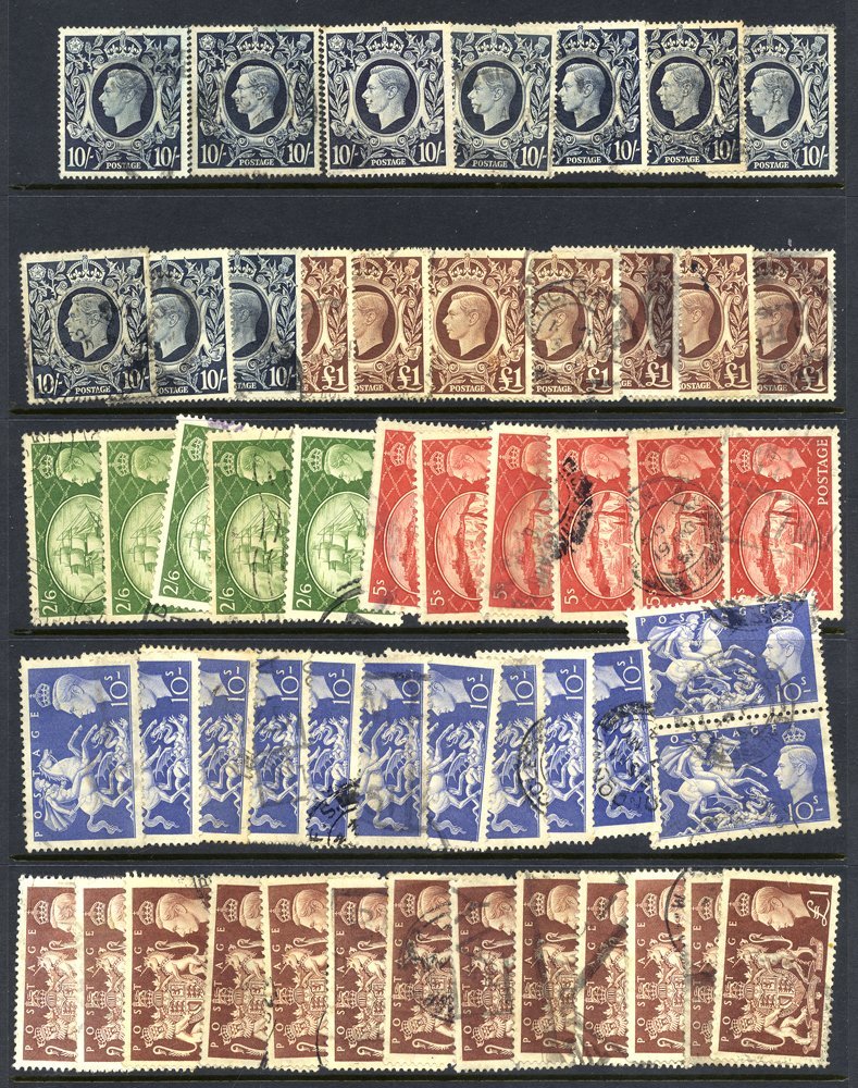 QV-QEII Duplicated U Ranges On Stock Leaves Incl. QV Jubilees To 1s, 1925 Wembley Sets, KGVI Incl. 10s Dark Blue (10), £ - Other & Unclassified