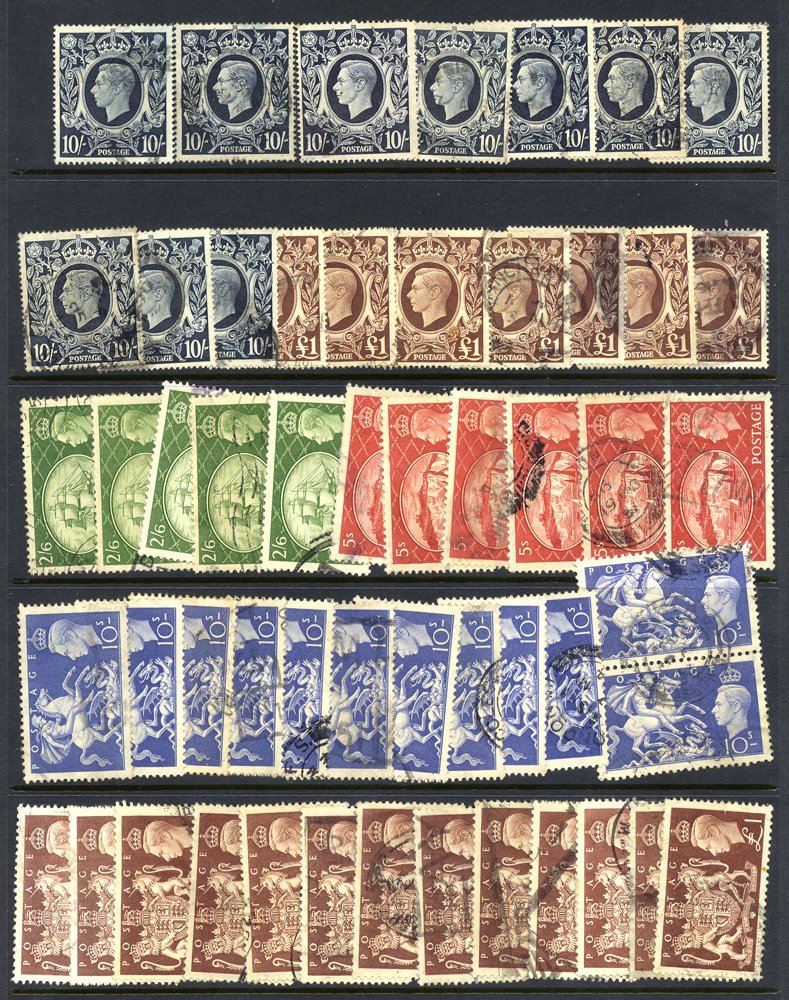 QV-QEII Duplicated U Ranges On Stock Leaves Incl. QV Jubilees To 1s, 1925 Wembley Sets, KGVI Incl. 10s Dark Blue (10), £ - Autres & Non Classés