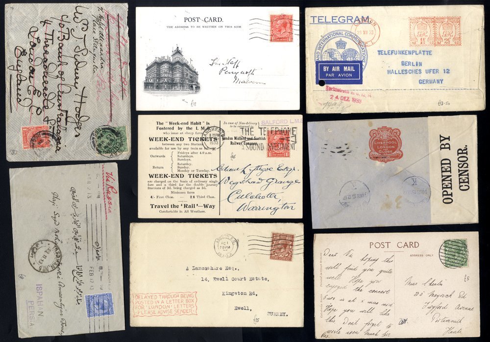 KGV COMMERCIAL MAIL Large Bundle Of Covers With Many Foreign Destinations, Censored, Meter Mail, Airmail, Military Expre - Autres & Non Classés