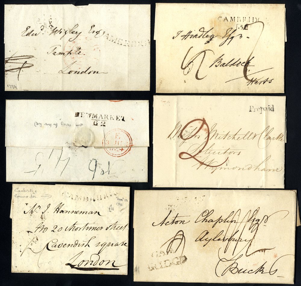 CAMBRIDGESHIRE, NORFOLK & SUFFOLK C1792-1910 Interesting Lot With Strength In Pre-stamp With S/line & Curved CAMBRIDGE,  - Sonstige & Ohne Zuordnung