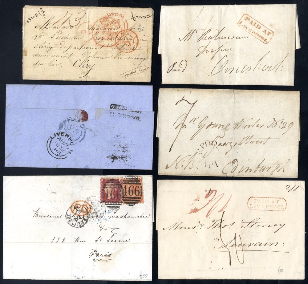 LANCASHIRE (LIVERPOOL) C1795-1920s Covers Incl. Different Boxed 'PAID', TOO LATE, Curved LIVERPOOL, Mileage & Other C.d. - Altri & Non Classificati