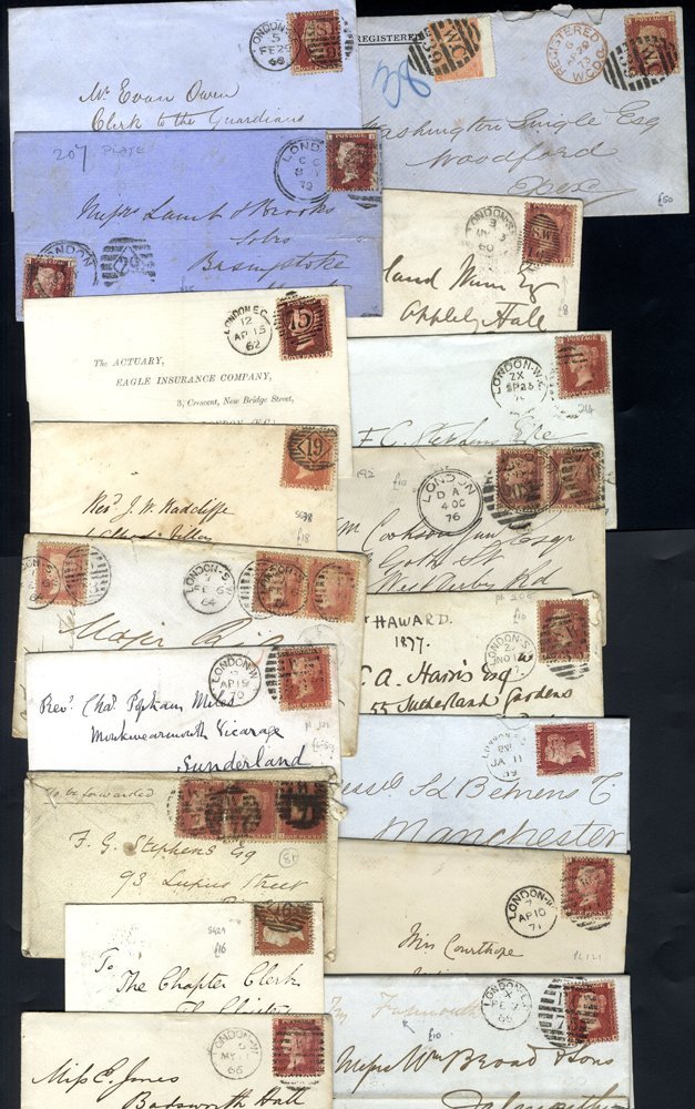 LONDON 1842-79 EL's & Covers With Imperf Or Perf 1d Red Frankings, Variety Of Cancellations Incl. Maltese Crosses, Early - Other & Unclassified