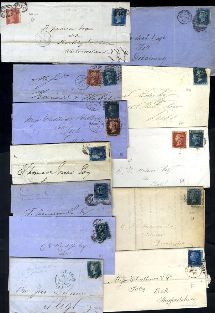 LONDON 1847-79 Covers Incl. 2d Imperf Used To Ireland, Various Perf Issues With Cancellations Incl. Unusual Use Of Twin  - Altri & Non Classificati