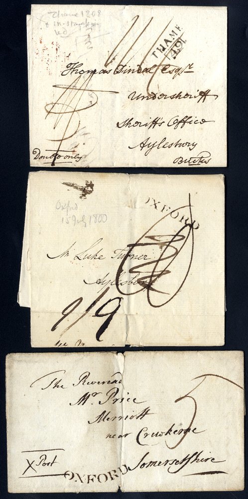 OXFORDSHIRE C1795-1905 Covers Incl. Oxford Curved, S/line & C.d.s Types, Good Group Of S/line Mileages Incl. Banbury, Bu - Sonstige & Ohne Zuordnung