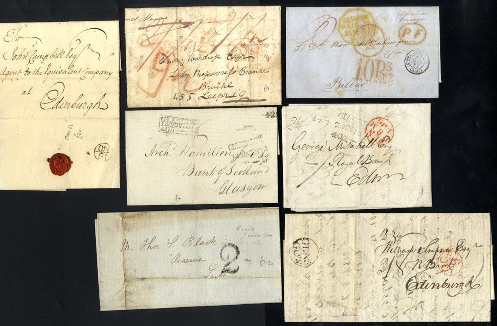 PRE-STAMP Edinburgh & Glasgow 1797-1834 Incl. Bishop Marks, Oval PP/Morning/Delivery, 1d (6) & 2d Local Charges Incl. Tw - Altri & Non Classificati