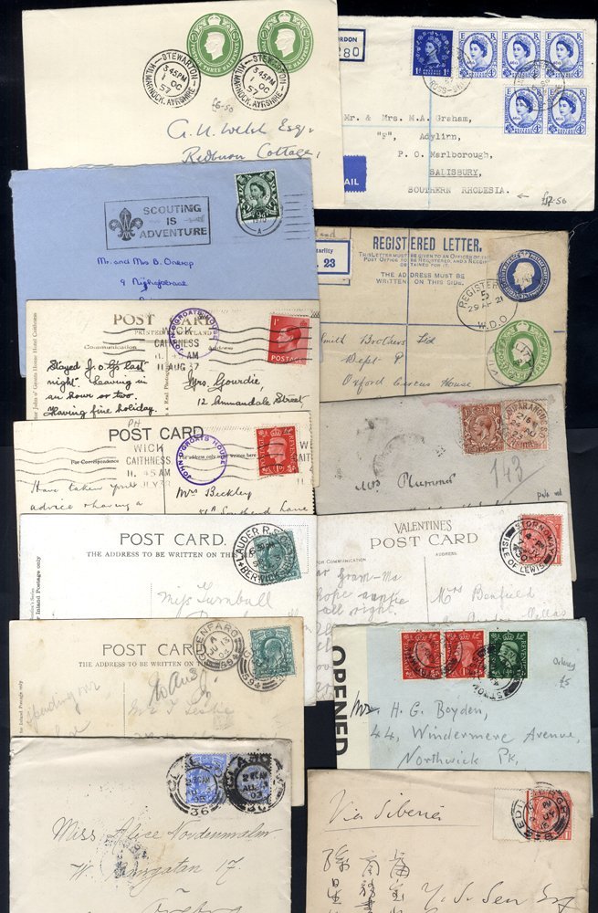 20thC Mainly KEVII/KGV Incl. PPC's With Range Of C.d.s's Incl. Railway, Scarce Linlithgow PAID/½ (1919), Stationery Incl - Other & Unclassified
