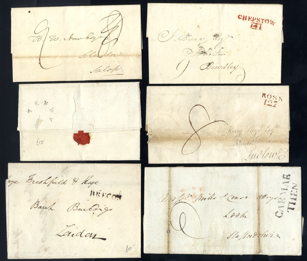 1787-1845 Pre-stamp Covers Incl. Good CARMAR/THEN (1787), S/line Brecon, Carnarvon (blue) & Conway, Mileages Of Carmarth - Other & Unclassified