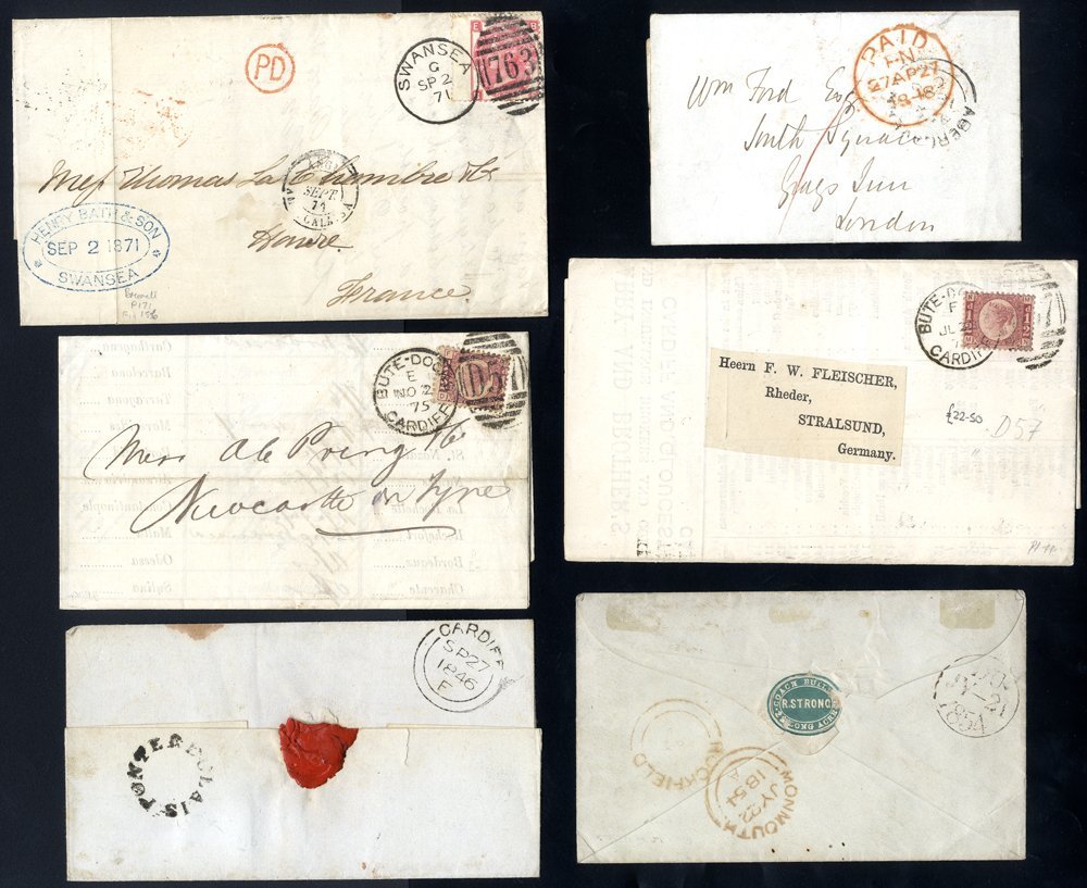 QV Covers Incl. Ponterdulais (1846) & Rockfield (red, 1854) Udc's, ½d Bantam Ex Bute Docks (2), Good Range Of Cancels On - Other & Unclassified