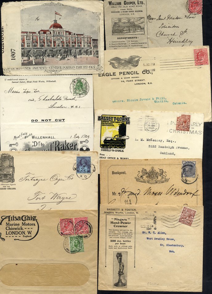 ADVERTISING 1866-1941 Selection Of 16 Covers Or Cards Showing Various Advertisements Incl. 1894 Pickard Organs, 1866 Jam - Other & Unclassified