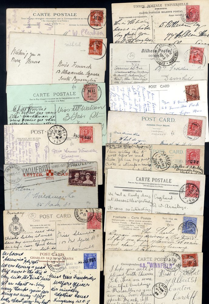 PAQUEBOT CANCELLATIONS C1906-51 Mainly On PPC's Incl. French C.d.s & Machine Types, Southampton & London MB's, Various S - Altri & Non Classificati