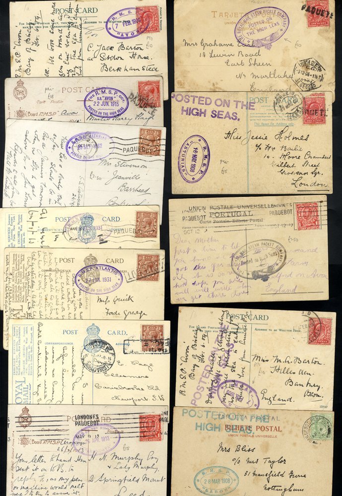 PAQUEBOT CANCELLATIONS Of Various Types On Mainly KGV PPC's With Useful Range Of Ships' Cachets & Group Of Attractive, U - Altri & Non Classificati