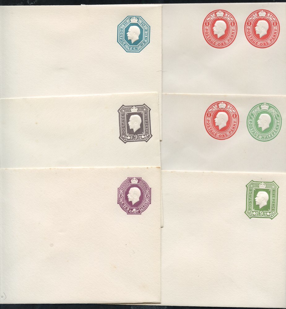 KGV Selection Of Six Unused Envelopes 6d ES49, 9d Brown ES50, 10d ES51, 9d Green ES54, ½d + 1d ES742 1d + 1d ES747, Main - Otros & Sin Clasificación