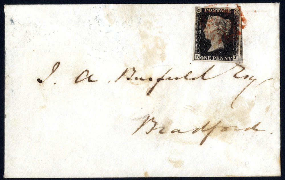 1840 Feb 11th Envelope From York To Bradford, Franked Pl.9 BJ, Good To Large Margins, Portion Of Adjoining Stamp At Righ - Altri & Non Classificati