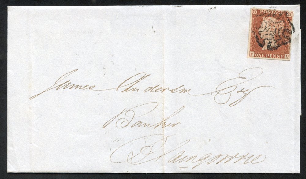 1843 Oct 24th Cover From Perth To Blairgowrie, Franked 1841 1d Red, Four Good Margins, Lett FD, Tied By The Distinctive  - Other & Unclassified