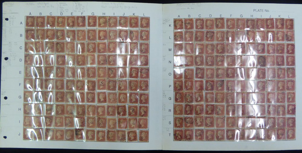 1857 Wmk Large Crown P.14 1d Rose-red (SG.40) A Complete Reconstructed Sheet Of All Letterings, Good To VFU. (240) Cat.  - Altri & Non Classificati