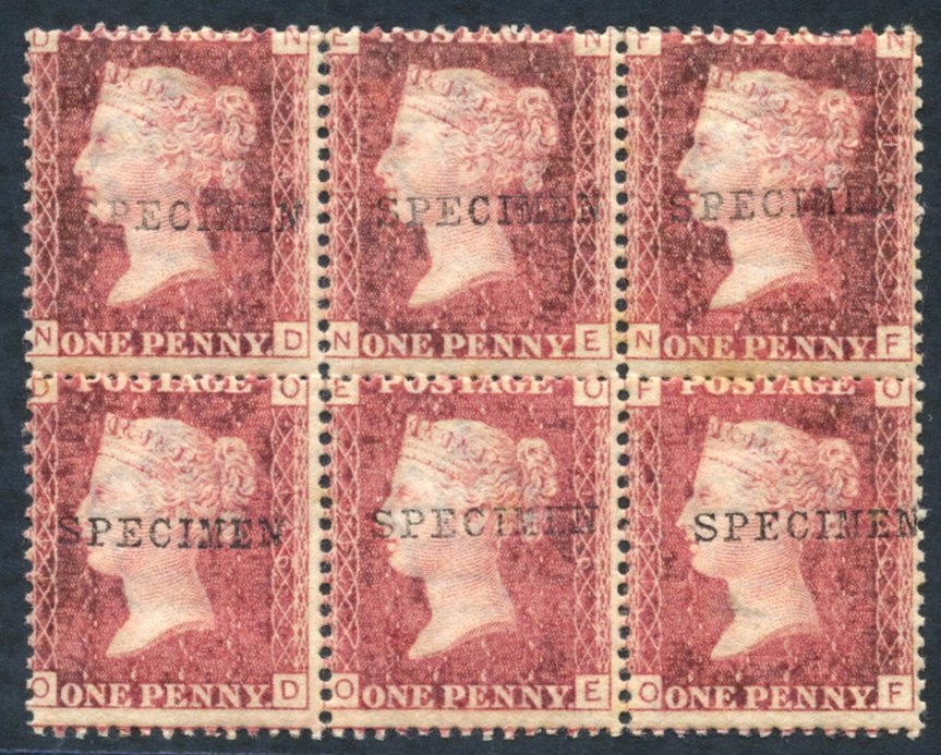 1864 1d Rose-red Pl.146, Fresh M (usual Gum Creases) Block Of Four Optd SPECIMEN, SG.43s. (6) Cat. £1350++ - Other & Unclassified