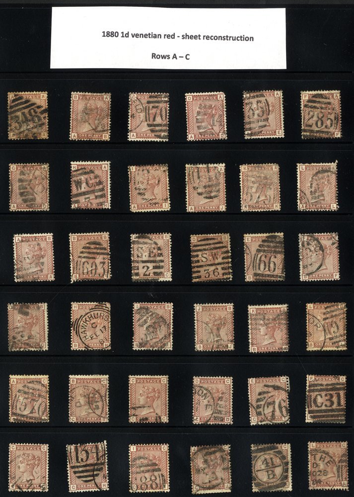 1880 1d Venetian Red (SG.166) Complete Sheet Reconstruction, Good To FU (odd Unused) Mixed Condition. (24) Cat. £3600 - Other & Unclassified