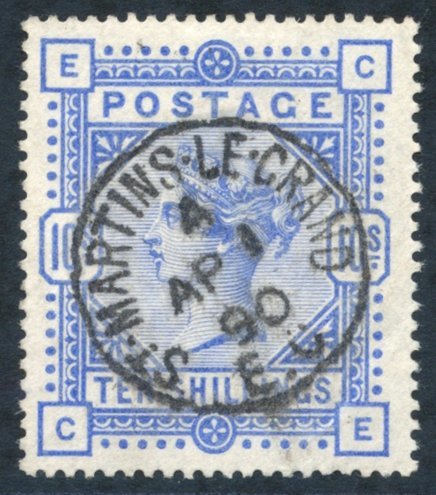 1883 10s Ultramarine, Superb U With Martins Le Grand/Ap 1/90, Centrally Struck C.d.s, SG.183. (1) - Other & Unclassified