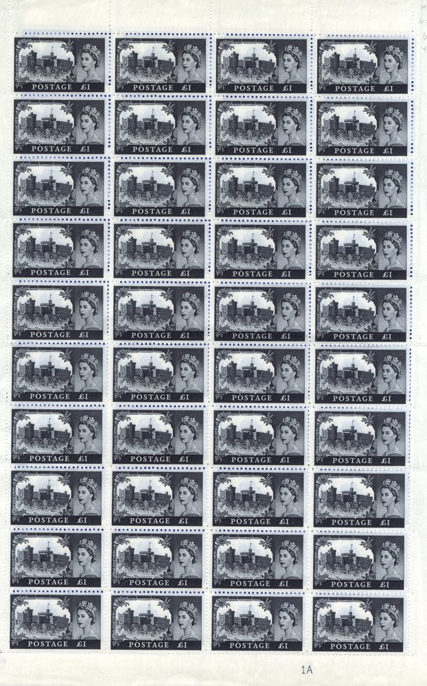 1967 Bradbury No Wmk Castle Set In UM Sheets Of Forty, Some Minor Gum Bends, SG.759/62. (160) - Sonstige & Ohne Zuordnung
