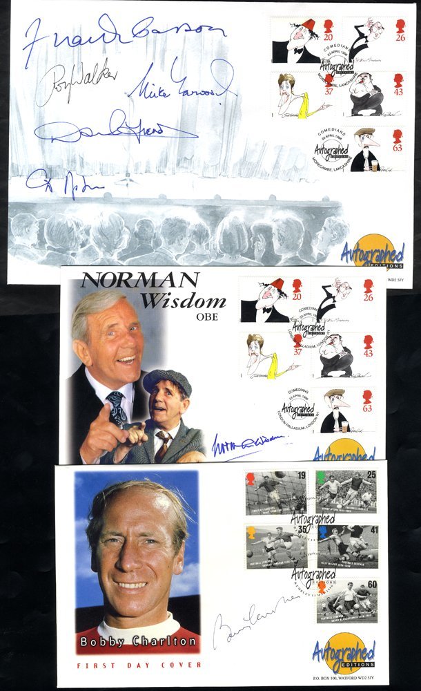 CELEBRITY SIGNED COVERS Collection Of Illustrated Covers Signed By Stars Of TV, Sport Etc. Neatly Housed In Two Albums,  - Altri & Non Classificati