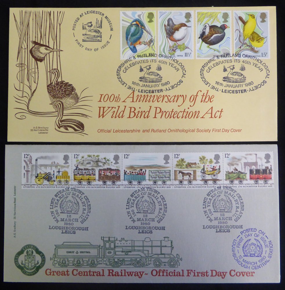 TWO ALBUMS Of 100 Bradbury FDC's (L.F.D.C Series) Period 1980-97, All Unaddressed. - Other & Unclassified