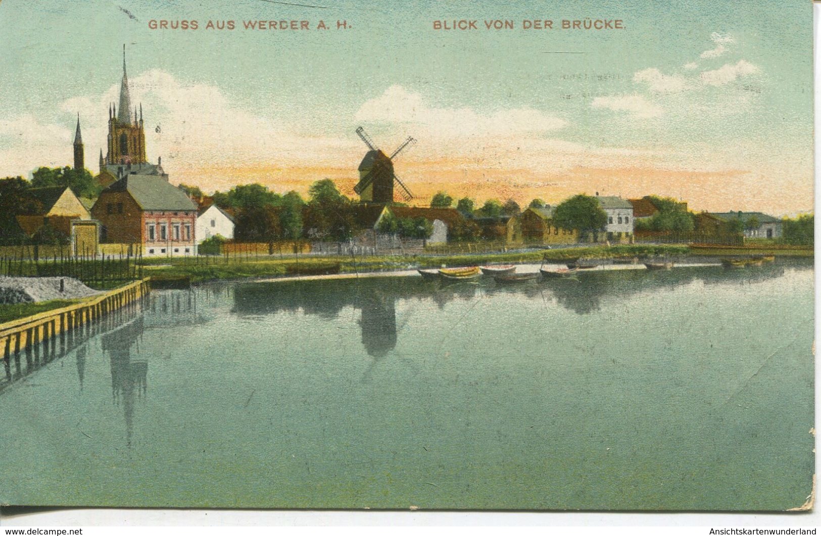 Gruss Aus Werder A. H. Blick Von Der Brücke 1914 (002561) - Werder
