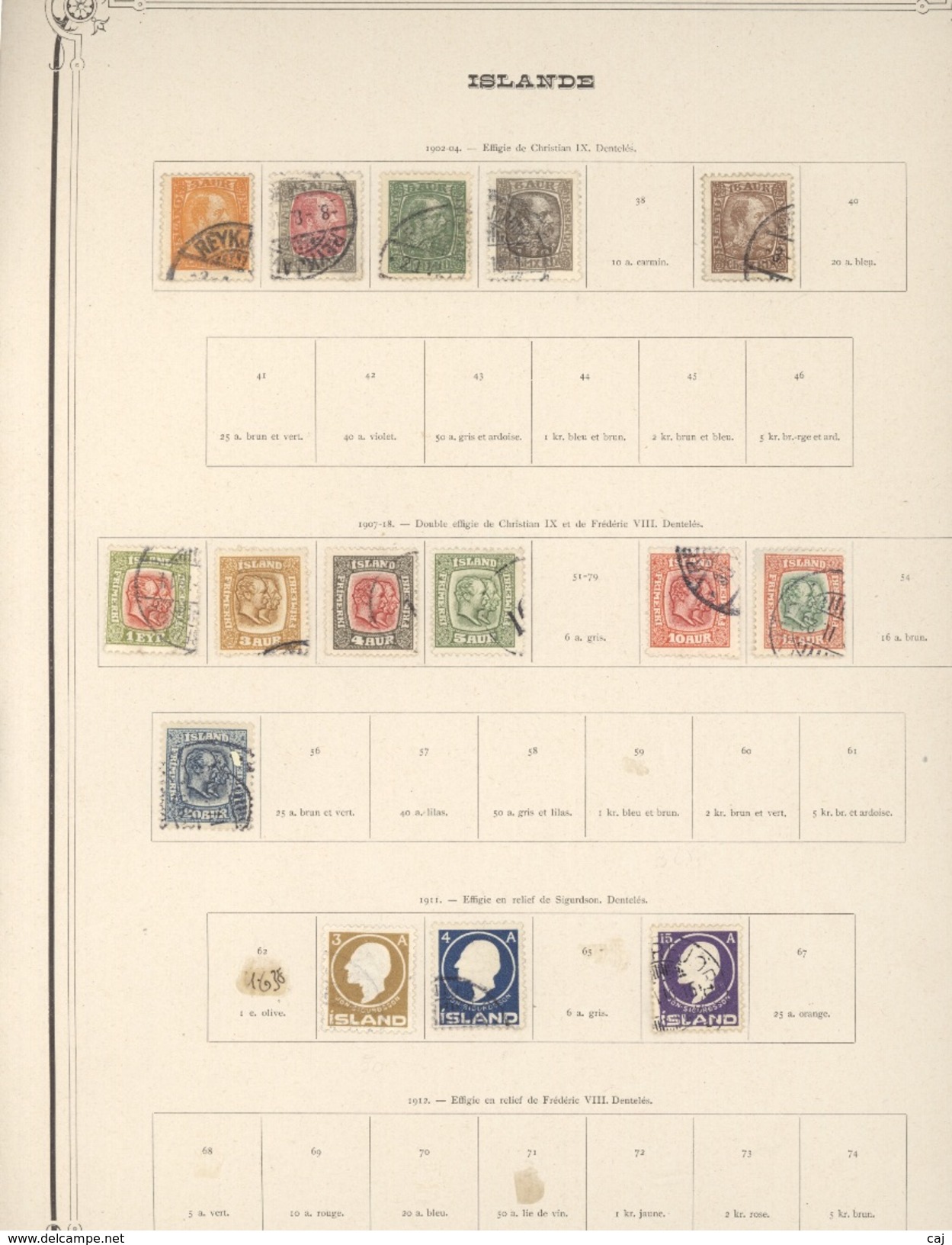 C 605++  -  Islande  :  Collection Avant 1930  ,  Cote 440 Euro ,  4 Pages à Voir - Collections, Lots & Séries