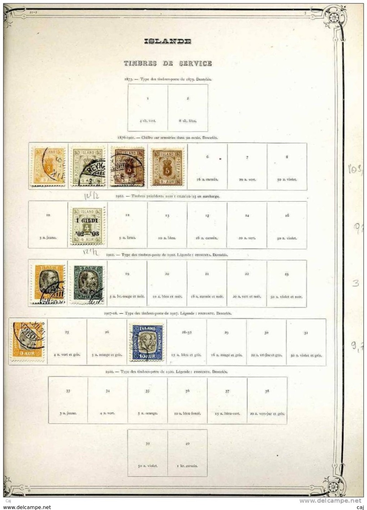 C 605++  -  Islande  :  Collection Avant 1930  ,  Cote 440 Euro ,  4 Pages à Voir - Collections, Lots & Séries