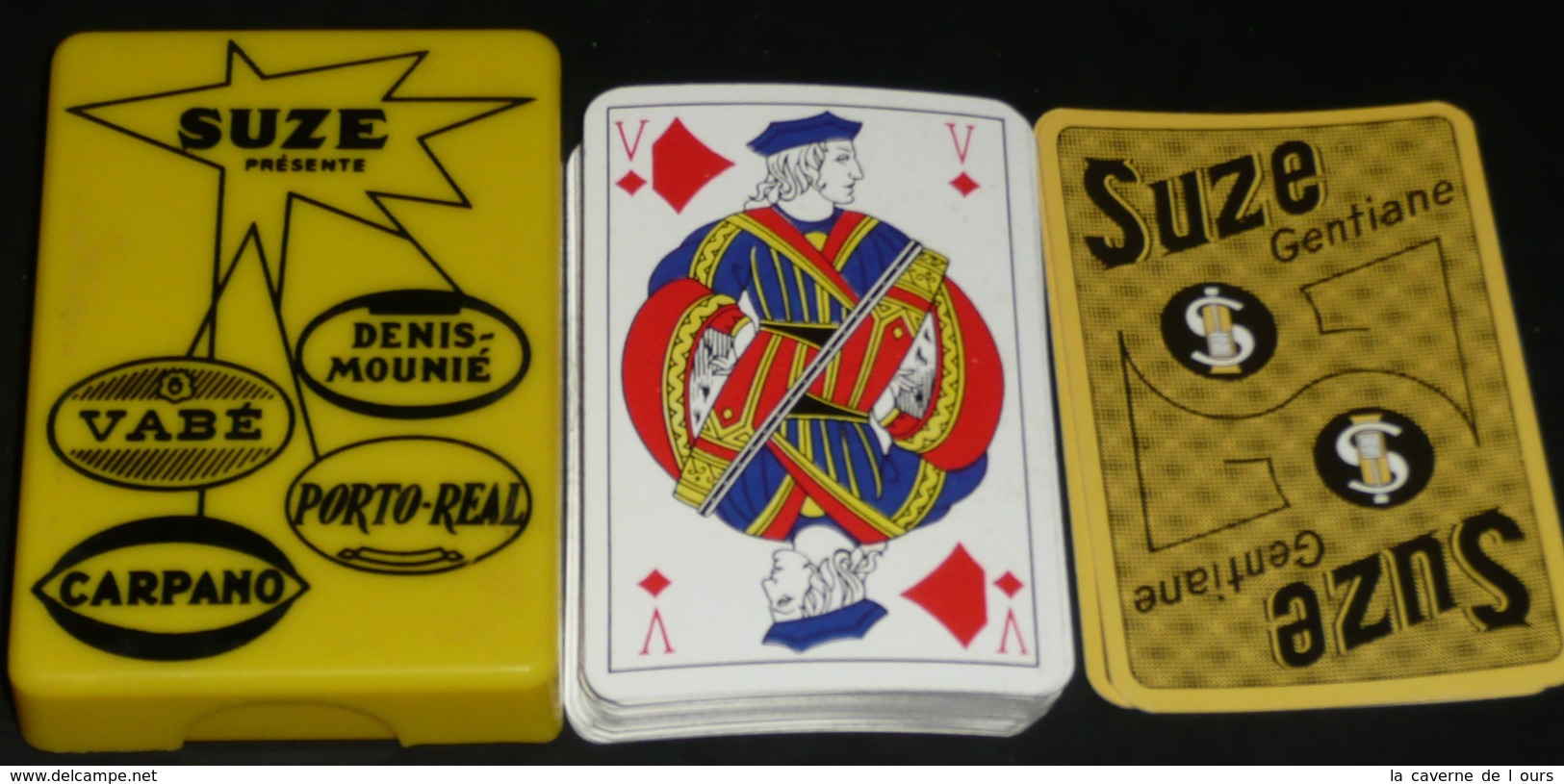 Rare Vintage Jeu De Cartes SUZE Gentiane En Boite Plastique Vabé Porto Real Carpano - 32 Cartes