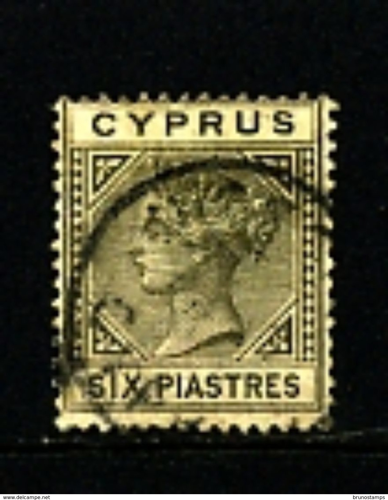 CYPRUS - 1882   6  PIASTRES  Plate 1  FINE USED - Cipro (...-1960)