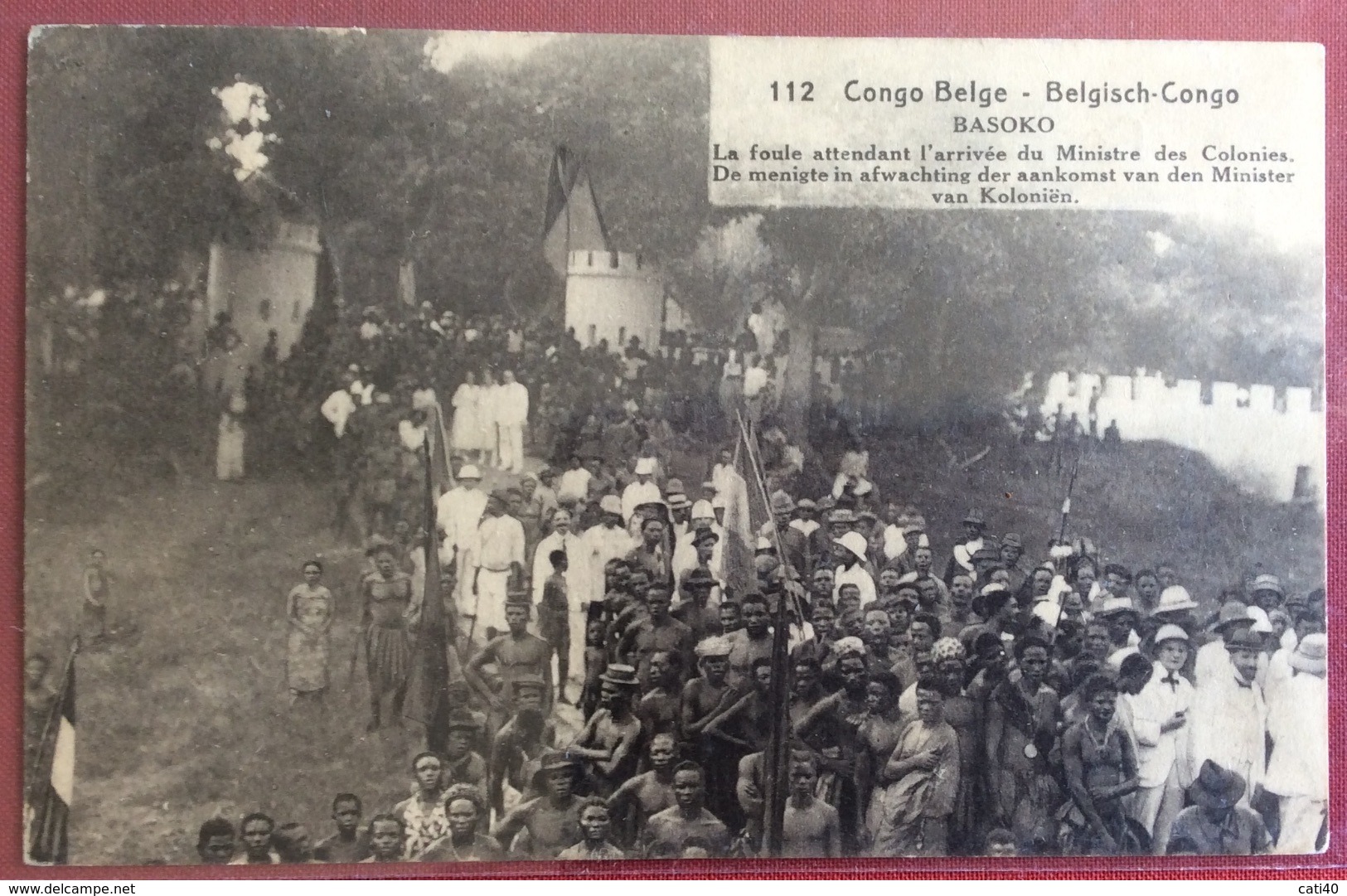 CONGO BELGA BASOKO FOLLA IN ATTESA DEL MINISTRO DELLE COLONIE VIAGGIATA IL12/3/1923 - Autres & Non Classés