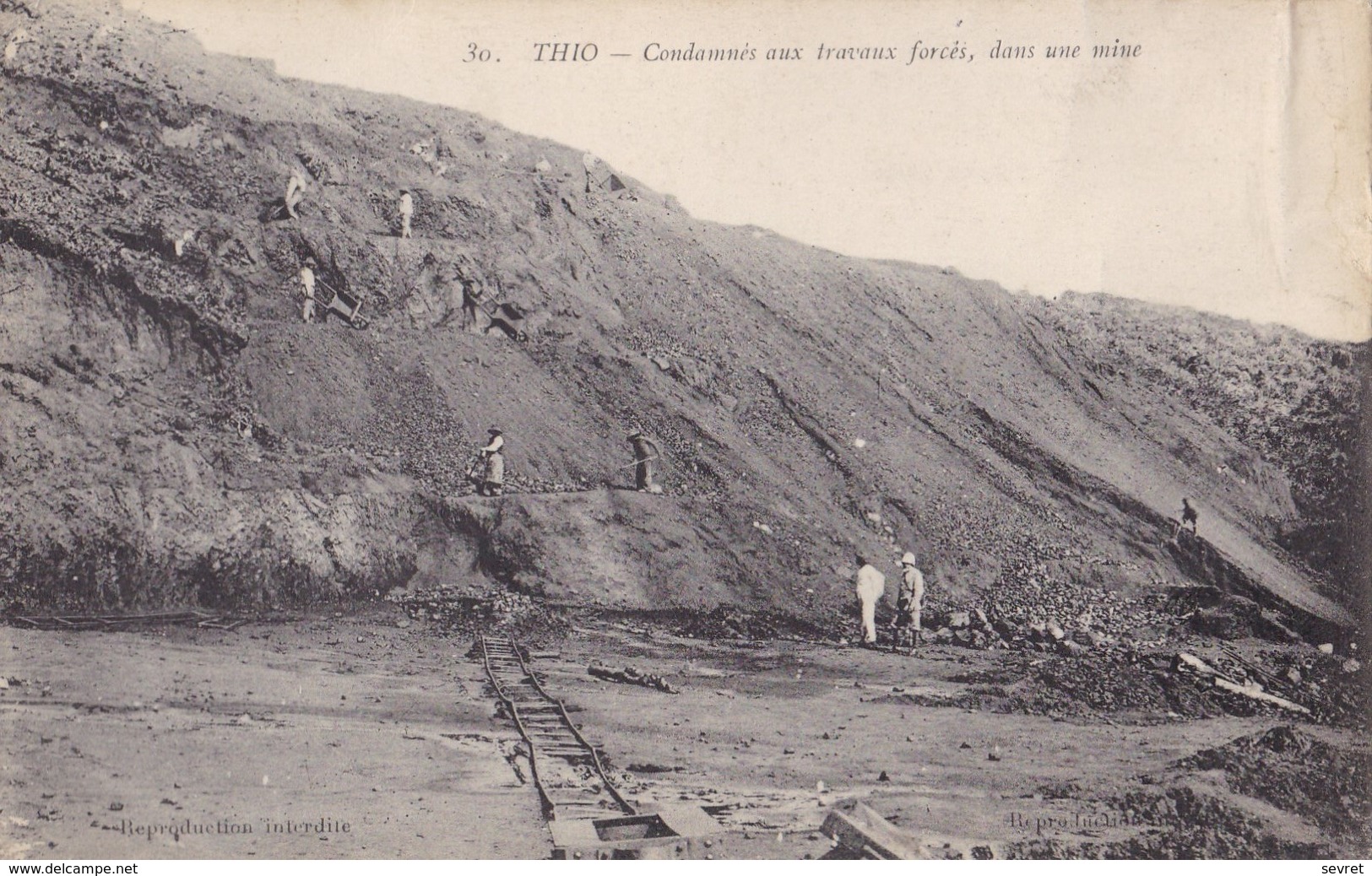 THIO. - Condamnés Aux Travaux Forcés, Dans Une Mine. Carte Très RARE - Nouvelle-Calédonie