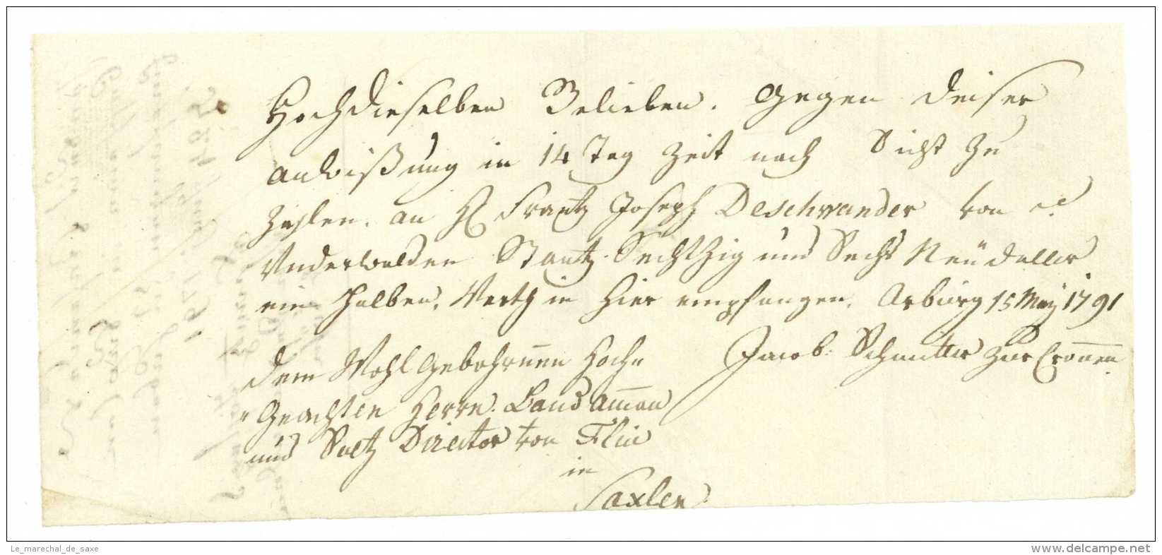 AARBURG AG 1791 Wechsel Jacob Schmitter Zur Cronen Für Landammann Von FLUE In Sachseln Schweiz - Cambiali
