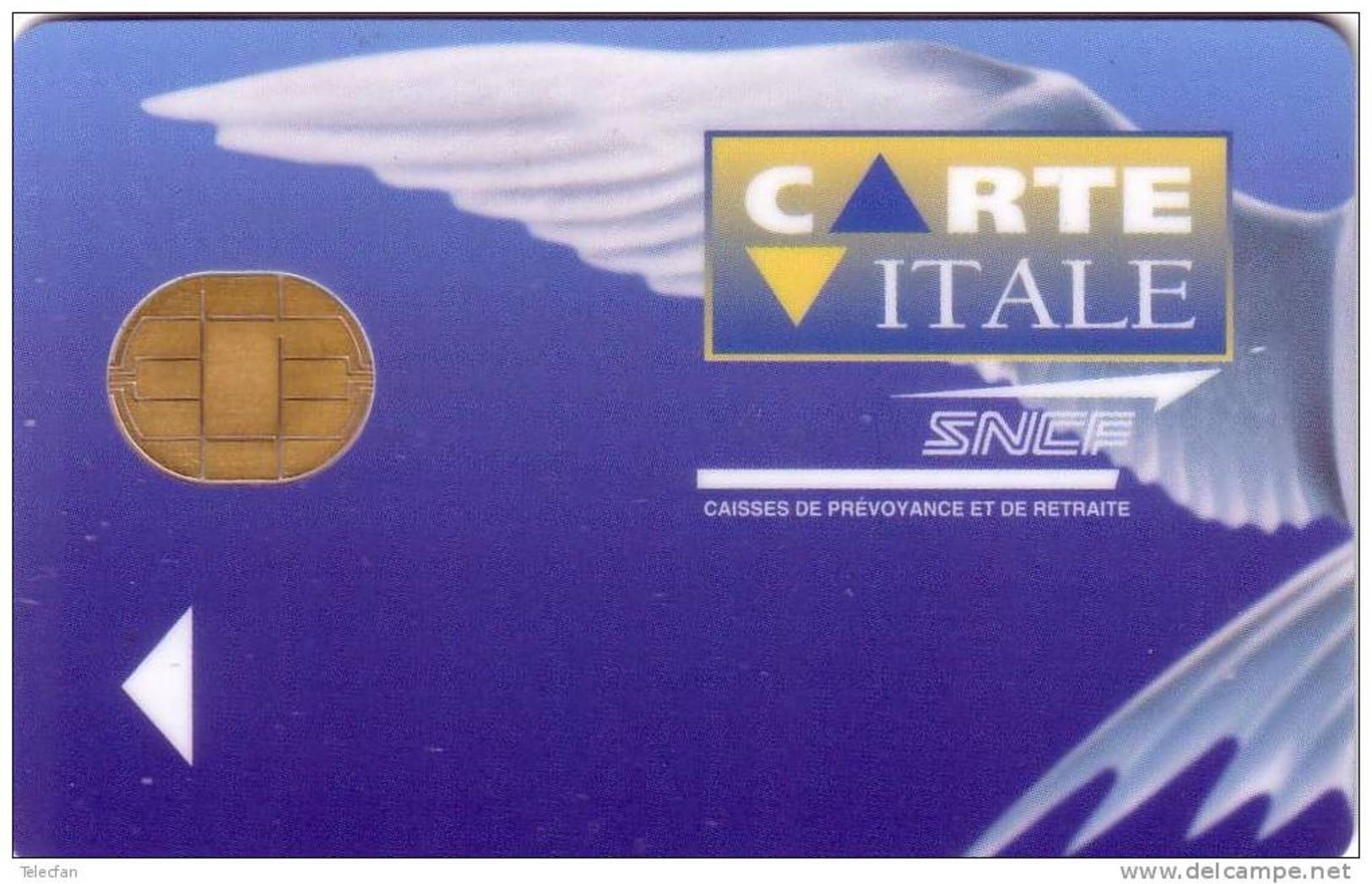 FRANCE CARTE A PUCE CHIP CARD DEMO BULL CARTE VITALE SNCF NEUVE MINT - Trains