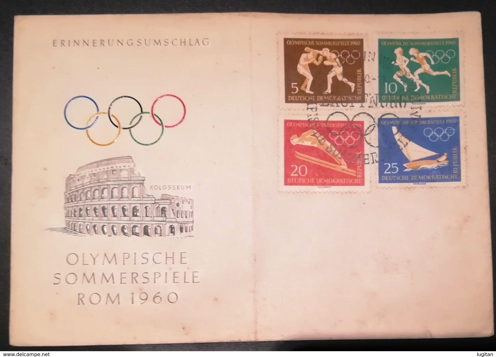 FILATELIA - TEMATICA SPORT - GERMANIA  DDR - GERMANY - OLIMPIADI INVERNALI SQUAW VALLEY - 1960 FDC - OLYMPIC GAMES - Hiver 1960: Squaw Valley