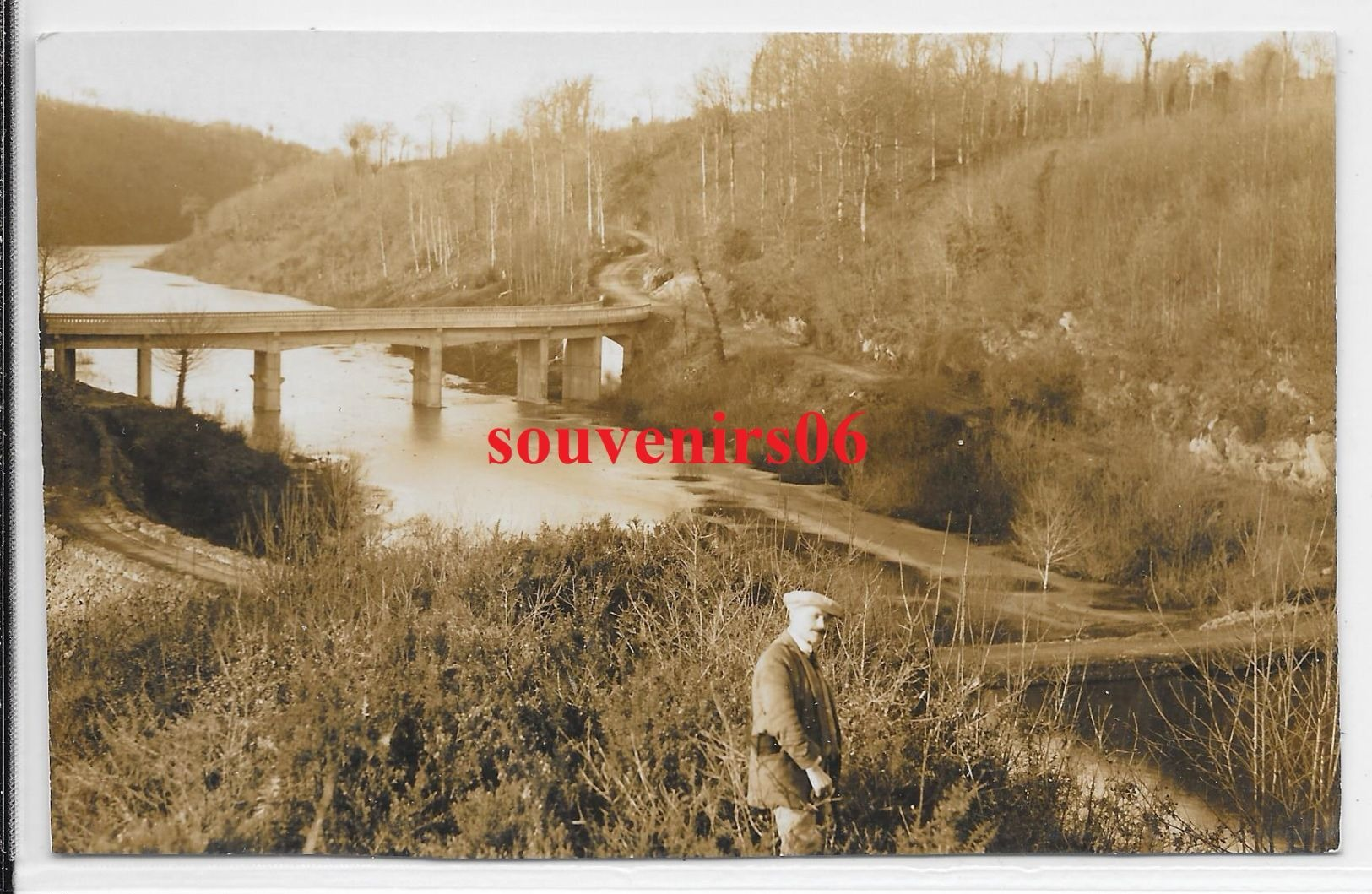 50 - Environs Ducey - Carte Photo -vallée Du Lait (sélune) 1 Ier Pont Et Vieux Pont ,débardeur, 1 Février 1932 - Ttb - - Autres & Non Classés