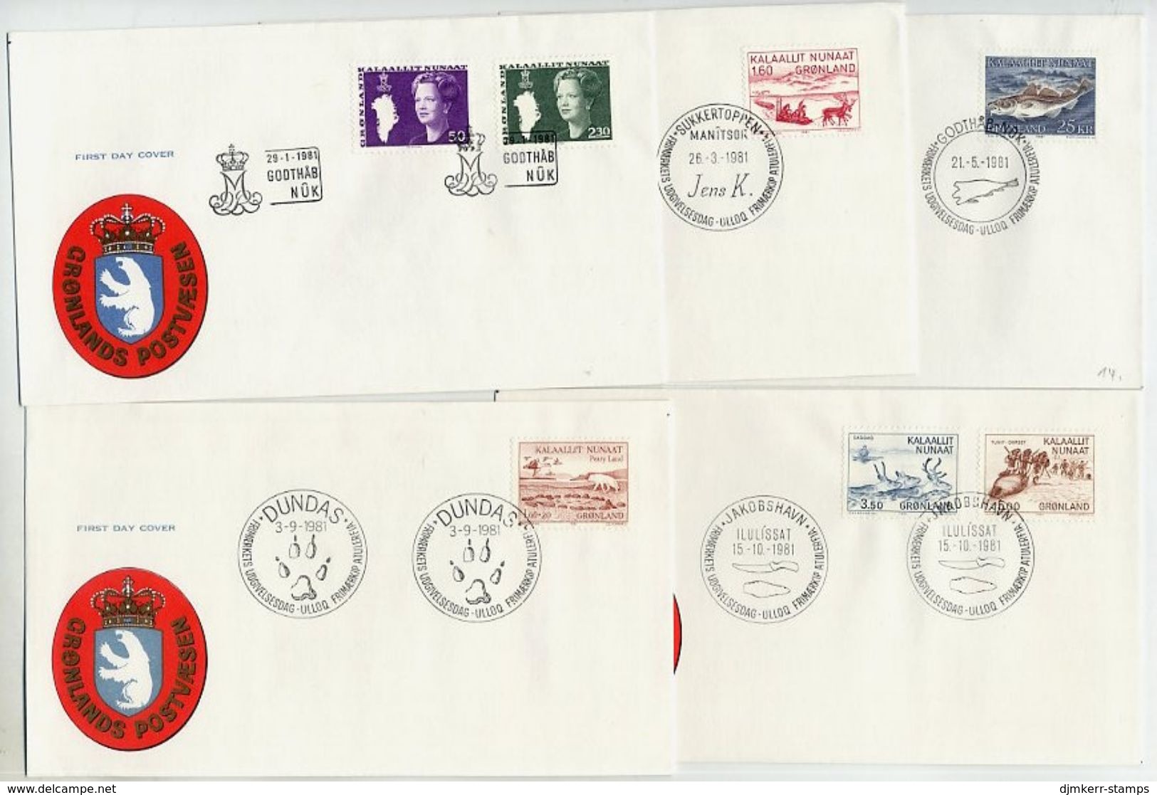 GREENLAND 1981 Complete Issues On FDC.  Michel  126-32 - FDC