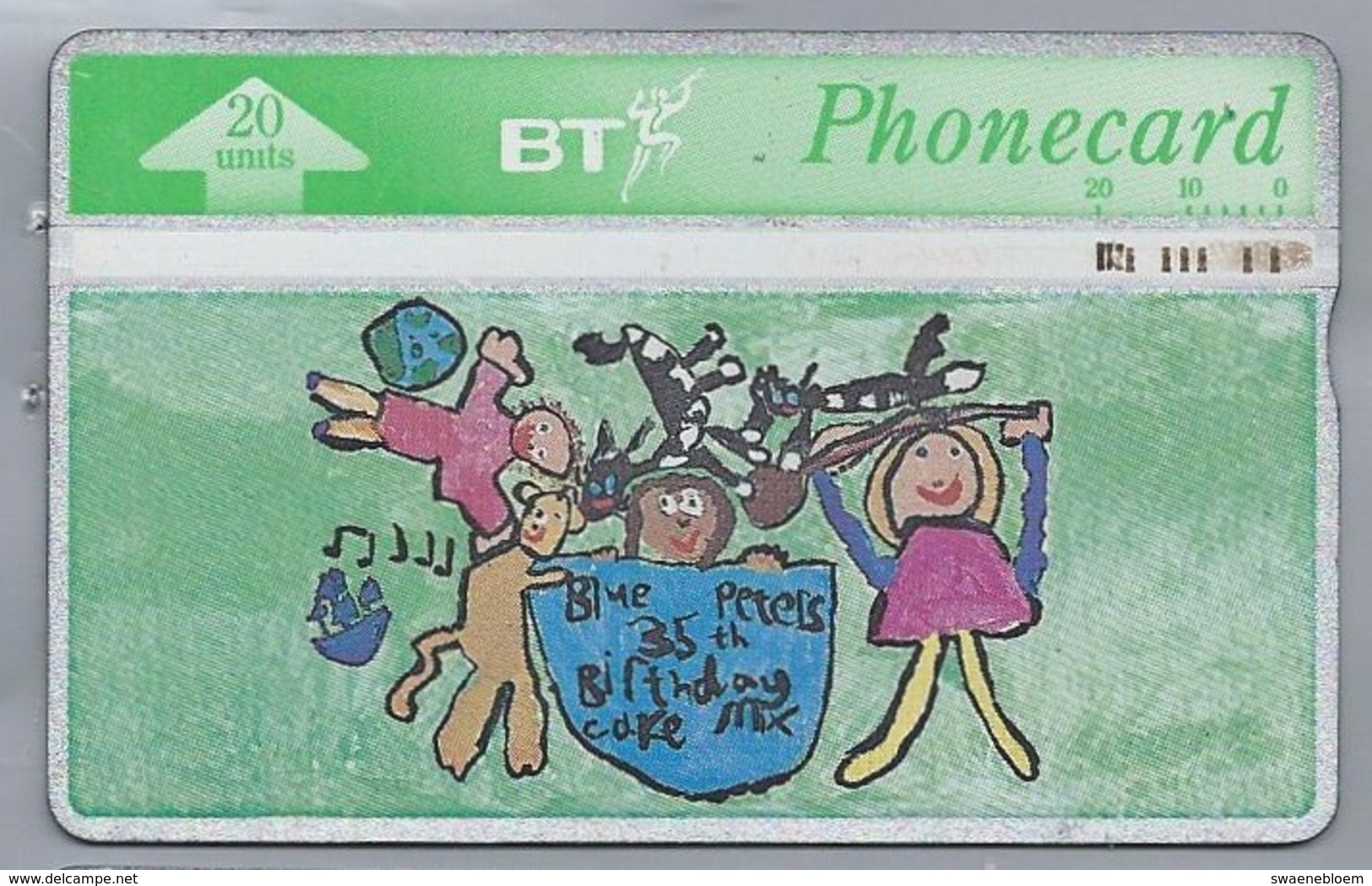 GB.- PhoneCard BT. Blue Peter BT Phonecard Competition. 35 Years Of Bleu Peter. Michaela Wain.. 2 Scans - Autres & Non Classés