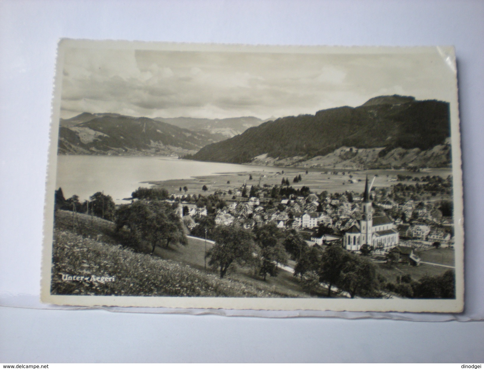 CM055-Svizzera --Canton Zugo 1955 " Unterageri. Panorama  " Viaggiata - Unterägeri