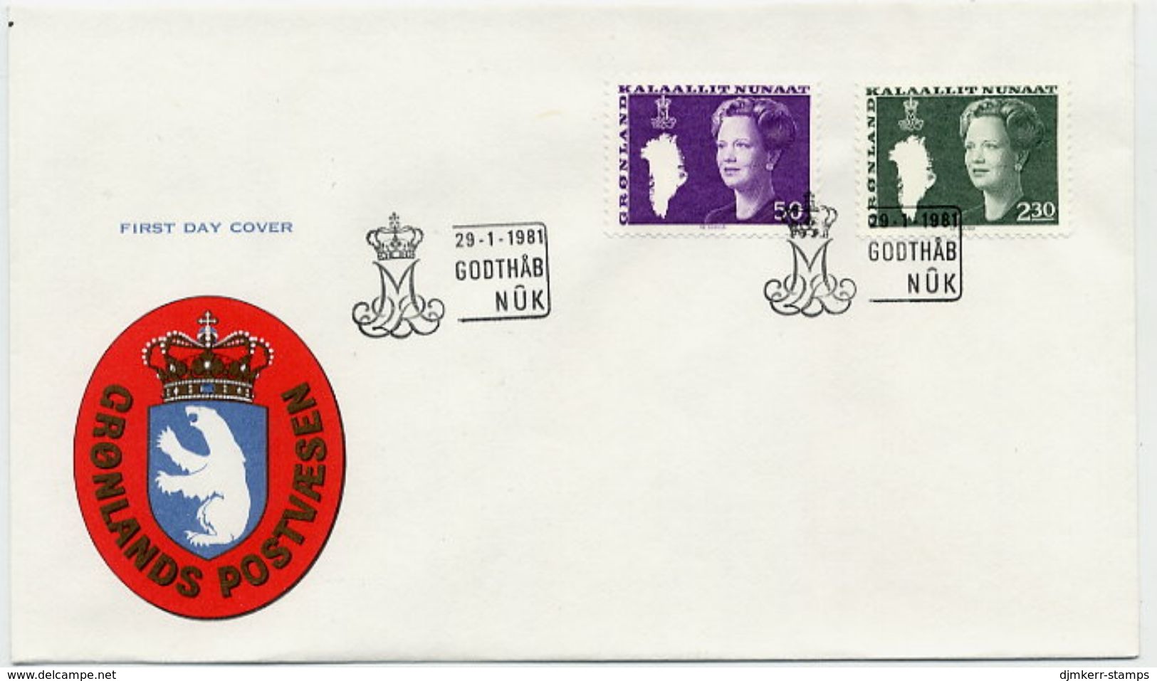GREENLAND 1981 Queen Margarathe Definitive 50 Øre And 2.30 Kr. On FDC.  Michel  127-28 - FDC