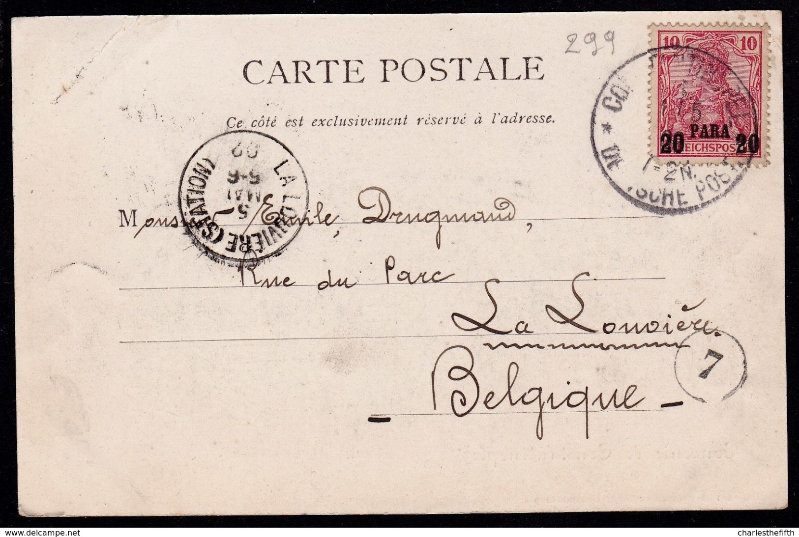 CONSTANTINOPLE - SOUVENIR - PERA ---- VERSO GERMAN OCCUPATION - DEUTSCHE POST - LEVANT - Turquia