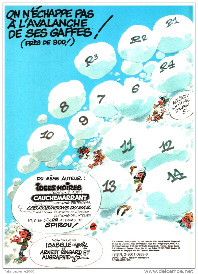 GASTON LAGAFFE N°14 La Saga Des Baffes EO 1982 TBE - Editions Originales (langue Française)