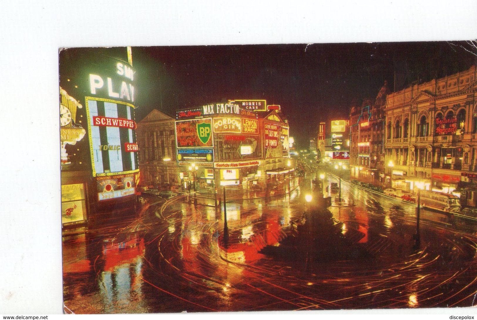 U1134 SMALL POSTCARD: Piccadilly At Night, LONDON + Nuit Nocturne Night Nacht _ Writed - Piccadilly Circus